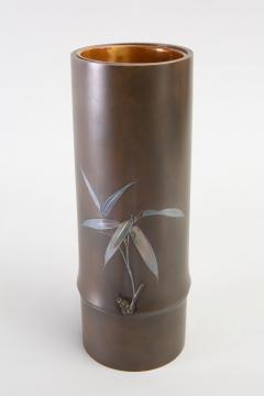 Japanese Bronze Vase in Bamboo Form - 1344157