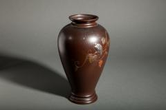 Japanese Bronze Vase with Finch on Grape Vine - 4752027