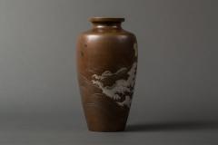 Japanese Bronze Vase with Multi Metal Landscape - 757004