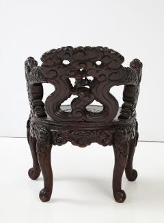 Japanese Carved Dragon Armchair c 1900 - 3448015