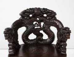 Japanese Carved Dragon Armchair c 1900 - 3448018