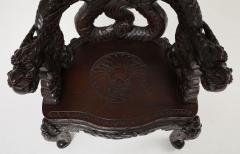 Japanese Carved Dragon Armchair c 1900 - 3448019