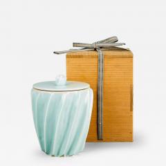 Japanese Celadon Lidded Vessel Mizusashi by Uichi Shimizu - 3460784
