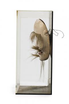 Japanese Ceramic Onikami Noh Mask in a Shadow Box - 4668919