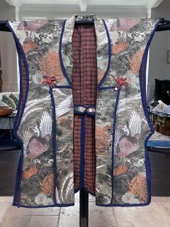 Japanese Ceremonial Brocade Jinbaori Vest Jacket - 2986723