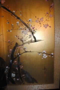 Japanese Cherry Blossom Byobu screen signed - 4644917