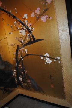Japanese Cherry Blossom Byobu screen signed - 4644919
