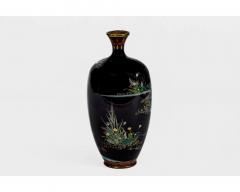Japanese Cloisonn Enamel Vase Attributed to Hayashi Kodenji with Cranes - 4552931