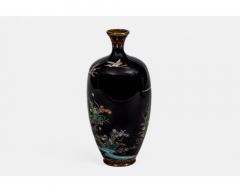Japanese Cloisonn Enamel Vase Attributed to Hayashi Kodenji with Cranes - 4552934