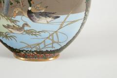 Japanese Cloisonn Vase with Raven and Waterfowl - 4739477