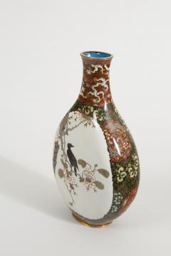 Japanese Cloisonn Vase with Raven and Waterfowl - 4739483