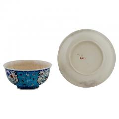 Japanese Cloisonne Meiji Totai Enamel On Porcelain Bowl Plate Set - 3899999