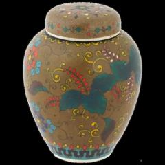 Japanese Cloisonne Totai Enamel Jar with Paulownia Flowers - 3904208