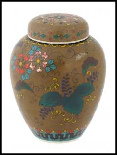 Japanese Cloisonne Totai Enamel Jar with Paulownia Flowers - 3904226