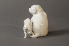 Japanese Edo Period Hirado Porcelain Sculpture of Mother and Puppies - 1981577