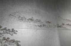 Japanese Eight Panel Screen Modern Chinese School Coastal Mountain Landscape - 1279896