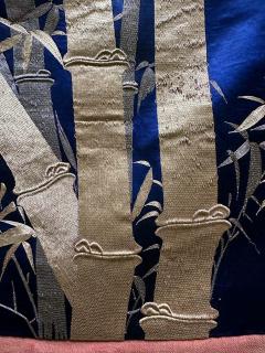 Japanese Embroidery Silk Bamboo Fukusa Meiji Period - 4010404