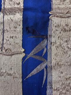 Japanese Embroidery Silk Bamboo Fukusa Meiji Period - 4010409