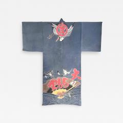 Japanese Fishing Festival Kimono with Tsutsugaki Design - 3082886