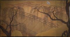 Japanese Five Panel Screen Uji Bridge - 3015604