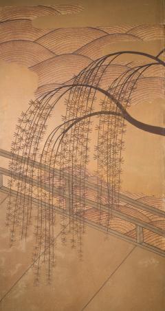 Japanese Five Panel Screen Uji Bridge - 3015636