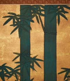 Japanese Four Panel Screen Bamboo on Gold - 4512753