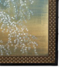 Japanese Four Panel Screen Cherry Viewing Under Moonlight - 3703023