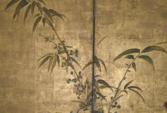 Japanese Four Panel Screen Garden Landscape with Poppies - 4358678