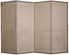 Japanese Four Panel Screen Garden Landscape with Poppies - 4358683