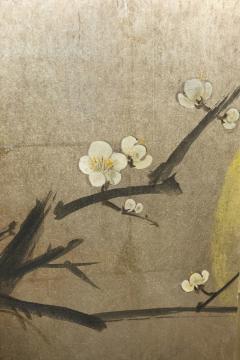 Japanese Four Panel Screen Moonlit Plum in Bloom with Bamboo  - 1353912