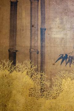 Japanese Four Panel Screen Pheasant on Old Plum in Garden - 963040