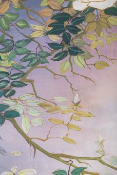 Japanese Four Panel Screen Scotties Under Roses - 3187243