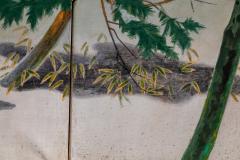 Japanese Four Panel Screen Snowy Mountain Landscape - 3310513