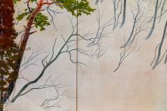 Japanese Four Panel Screen Snowy Mountain Landscape - 3310517