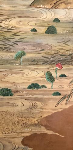 Japanese Four Panel Screen Water Landscape - 1564233