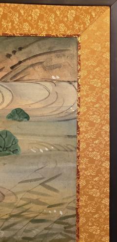 Japanese Four Panel Screen Water Landscape - 1564240