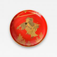Japanese Lacquer Maki e Plate of Masked Dancer - 2988049