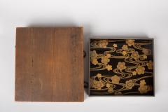 Japanese Lacquer Tray with Cherry Blossoms On Flowing Stream - 1139169