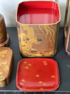 Japanese Maki e Lacquerware Portable Lunch Set Sagejubako - 2071339