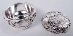 Japanese Meiji Art Nouveau Silver Ginger Jar with Iris Flowers - 3986469