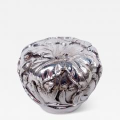 Japanese Meiji Art Nouveau Silver Ginger Jar with Iris Flowers - 3987548