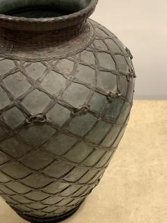 Japanese Meiji Basket Form Bronze Vase - 1646912