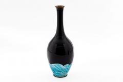 Japanese Meiji Cloisonn Enamel Ginbari Vase Green Dragon by Kumeno Teitaro - 4556592