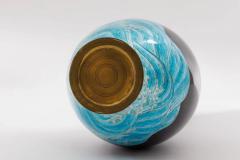 Japanese Meiji Cloisonn Enamel Ginbari Vase Green Dragon by Kumeno Teitaro - 4556601