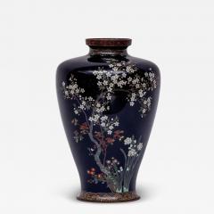 Japanese Meiji Cloisonn Enamel Vase with Cherry Blossoms Ota Tamashiro - 4311743