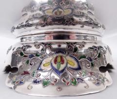 Japanese Meiji Enamel Centerpiece Bowl with Irises Water Lilies - 4542878