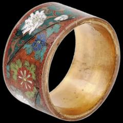 Japanese Meiji Era Cloisonne Enamel Napking Ring - 3901866