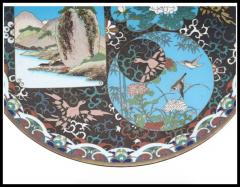Japanese Meiji Era Cloisonne Enamel Plate Charger - 3902974