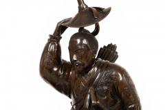 Japanese Meiji Period Bronze Okimono Sculpture of a Samurai 19th century - 4503439