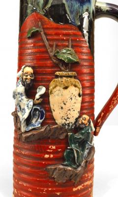 Japanese Meiji Terra Cotta Pitcher - 4322583